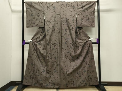 平和屋着物●本場大島紬　9マルキ　更紗花唐草文　正絹　逸品　CABG4434gh
