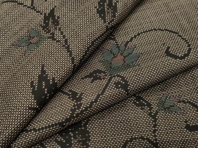 平和屋着物●本場大島紬　9マルキ　更紗花唐草文　正絹　逸品　CABG4434gh