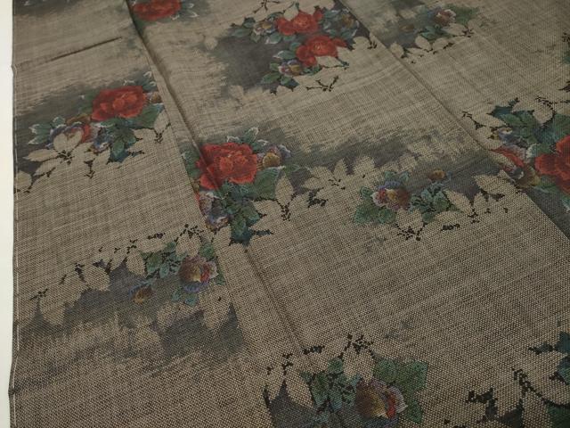 平和屋着物●本場大島紬　9マルキ　草花文　正絹　逸品　未使用　CABG4435gh