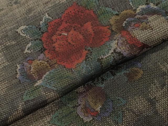 平和屋着物●本場大島紬　9マルキ　草花文　正絹　逸品　未使用　CABG4435gh