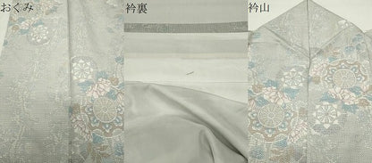 平和屋着物●本場大島紬　白大島　9マルキ　源氏車花文　正絹　逸品　CABG4436gh