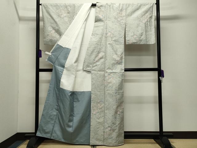 平和屋着物●本場大島紬　白大島　9マルキ　源氏車花文　正絹　逸品　CABG4436gh