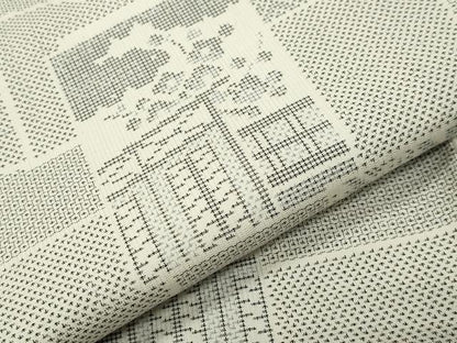 平和屋着物●本場大島紬　白大島　120亀甲　色紙重ね風景文　正絹　逸品　CABG4437gh