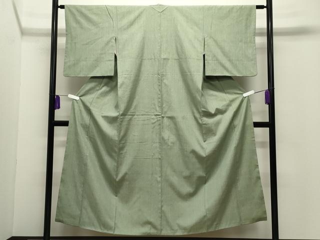 平和屋着物●結城紬　霞文　柳色　正絹　逸品　CABG4441gh