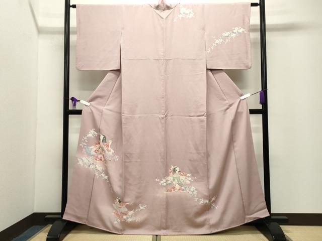 平和屋着物●訪問着　人物風景花文　正絹　逸品　CABG4442gh