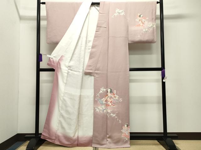 平和屋着物●訪問着　人物風景花文　正絹　逸品　CABG4442gh