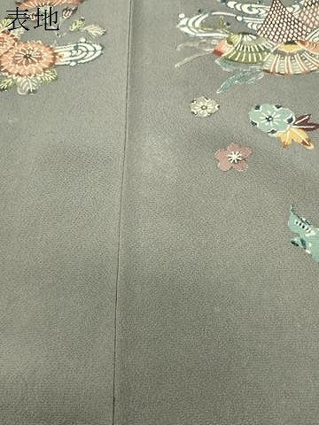 平和屋着物●訪問着　型染め　花鳥文　正絹　逸品　CABG4443gh