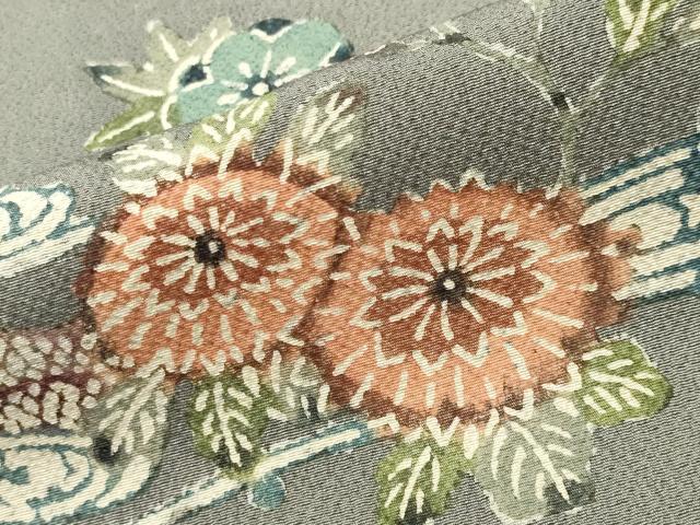 平和屋着物●訪問着　型染め　花鳥文　正絹　逸品　CABG4443gh