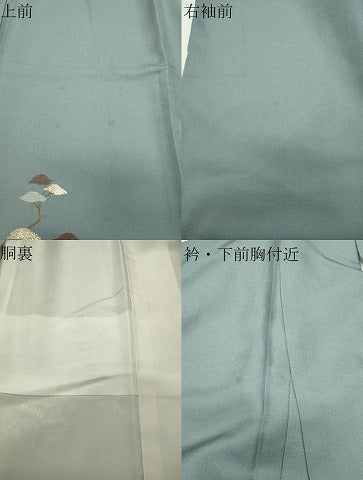平和屋着物●訪問着　作家物　総刺繍　竹屋町刺繍　風景松笹文　金糸　正絹　逸品　CABG4444gh