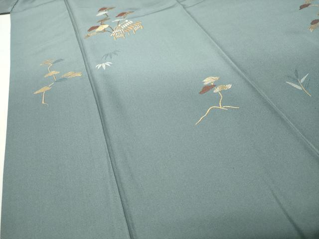 平和屋着物●訪問着　作家物　総刺繍　竹屋町刺繍　風景松笹文　金糸　正絹　逸品　CABG4444gh