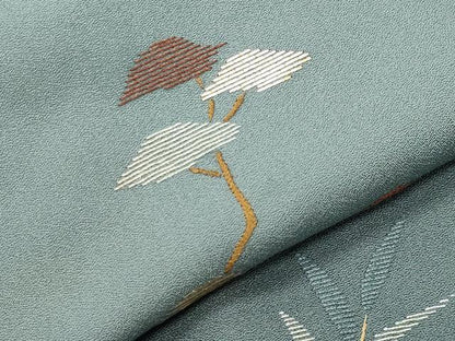 平和屋着物●訪問着　作家物　総刺繍　竹屋町刺繍　風景松笹文　金糸　正絹　逸品　CABG4444gh