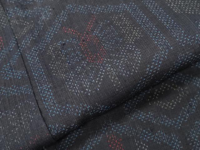 平和屋着物●結城紬　亀甲花蝶文　正絹　逸品　未使用　CABG4445gh