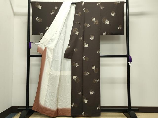 平和屋着物●染色作家　石田凱宣　小紋　舞桜文　金彩　健勝苑扱い　正絹　逸品　CABG4446gh