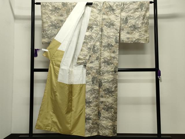 平和屋着物●本場大島紬　白大島　7マルキ　総絣　風景文　正絹　逸品　CABG4447gh