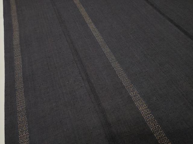 平和屋着物●本場結城紬　重要無形文化財　100亀甲　縞　正絹　逸品　CABG4452gh