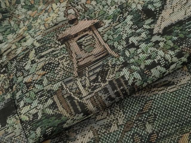 平和屋着物●都喜ヱ門　本場大島紬　総絣　風景文　京都きもの友禅扱い　藤絹織物謹製　正絹　逸品　未使用　CABG4453gh