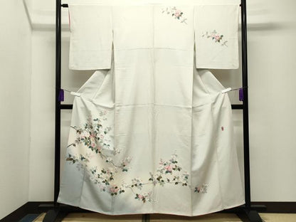 平和屋着物●訪問着　友禅　作家物　枝花文　暈し染め　正絹　逸品　CABG4460gh