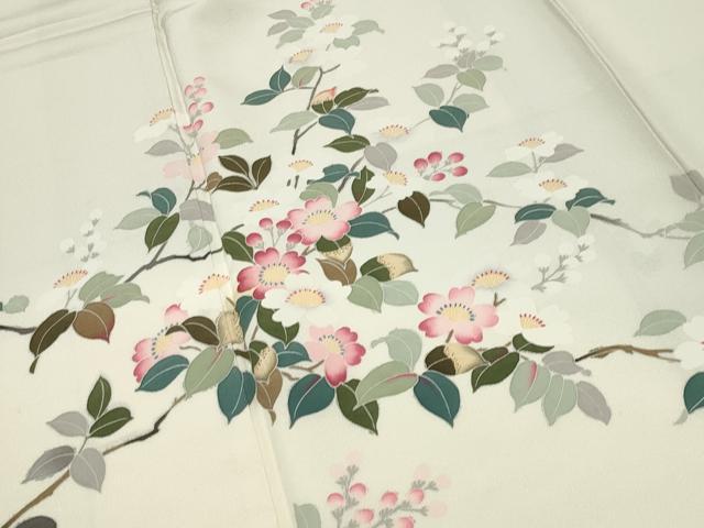 平和屋着物●訪問着　友禅　作家物　枝花文　暈し染め　正絹　逸品　CABG4460gh