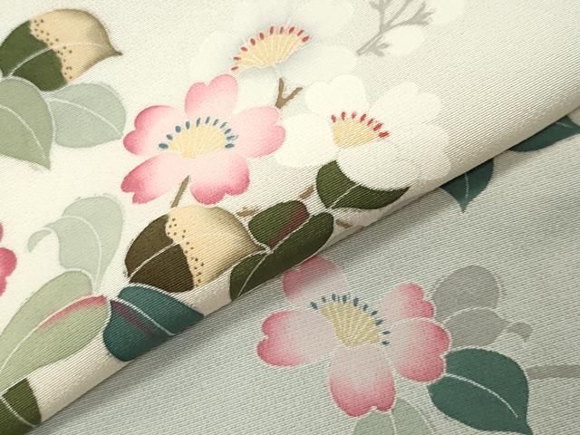 平和屋着物●訪問着　友禅　作家物　枝花文　暈し染め　正絹　逸品　CABG4460gh