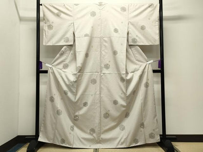 平和屋着物●本場染大島紬　雪輪舞桜文　まるやま扱い　正絹　逸品　CABG4463gh
