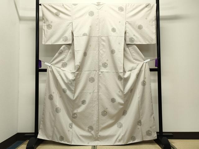 平和屋着物●本場染大島紬　雪輪舞桜文　まるやま扱い　正絹　逸品　CABG4463gh