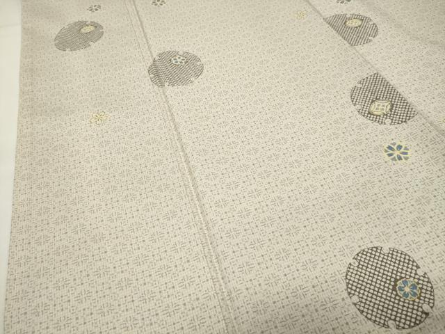 平和屋着物●本場染大島紬　雪輪舞桜文　まるやま扱い　正絹　逸品　CABG4463gh