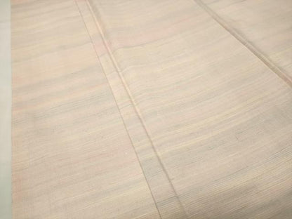 平和屋着物●紅花紬　米沢　横段文　正絹　逸品　CABG4465gh