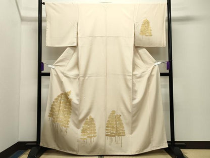 平和屋着物●訪問着　刺繍　飛鳥草木文　暈し染め　金彩　正絹　逸品　CABG4471gh