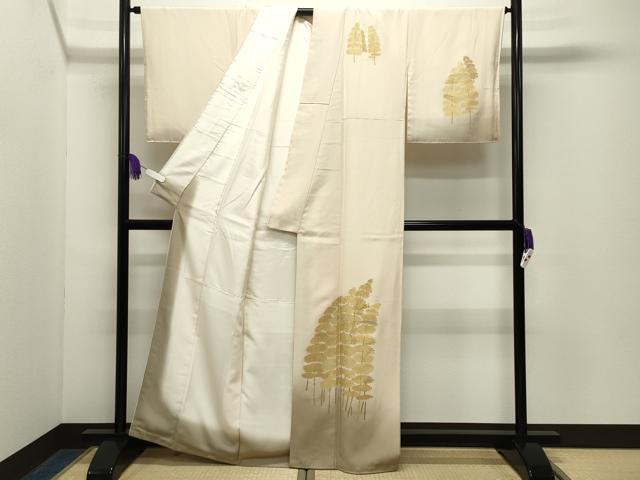 平和屋着物●訪問着　刺繍　飛鳥草木文　暈し染め　金彩　正絹　逸品　CABG4471gh