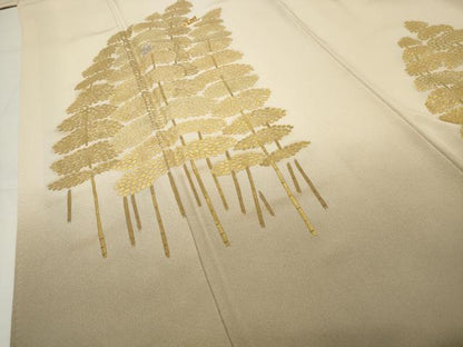 平和屋着物●訪問着　刺繍　飛鳥草木文　暈し染め　金彩　正絹　逸品　CABG4471gh