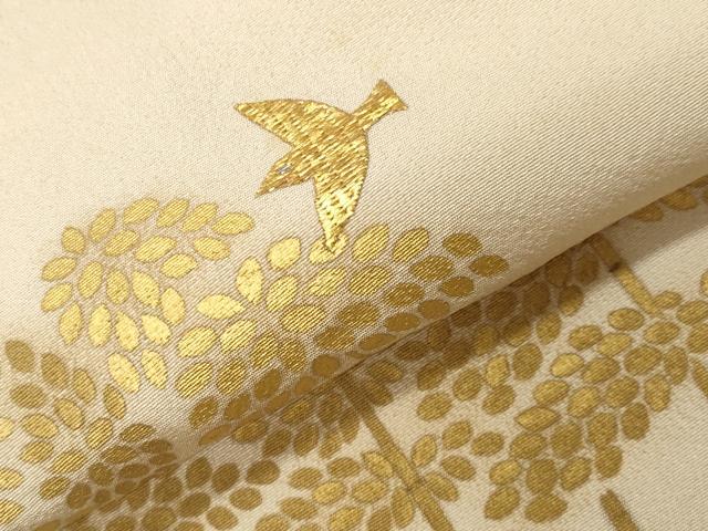 平和屋着物●訪問着　刺繍　飛鳥草木文　暈し染め　金彩　正絹　逸品　CABG4471gh