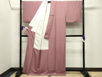 平和屋着物●江戸小紋　万筋　浅蘇芳色×灰桜色　正絹　逸品　CABG4472gh