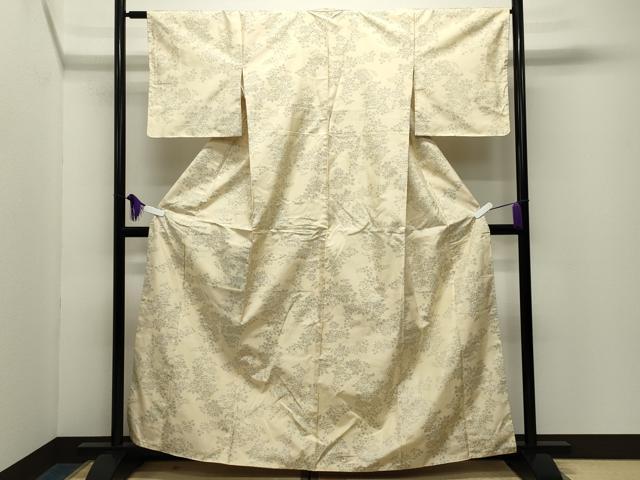 平和屋着物●本場大島紬　白大島　枝花文　正絹　逸品　未使用　CABG4476gh