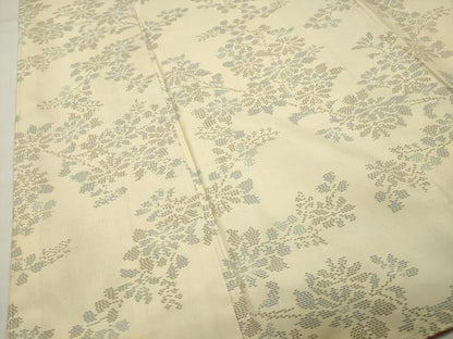平和屋着物●本場大島紬　白大島　枝花文　正絹　逸品　未使用　CABG4476gh