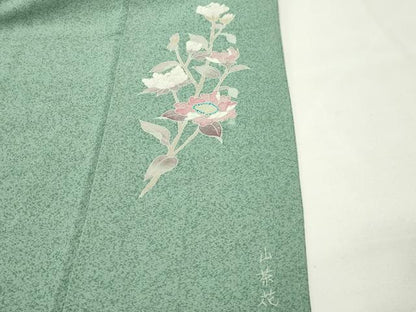 平和屋着物●本加賀友禅作家　毎田健治　小紋　霞文　正絹　逸品　CABG4477gh