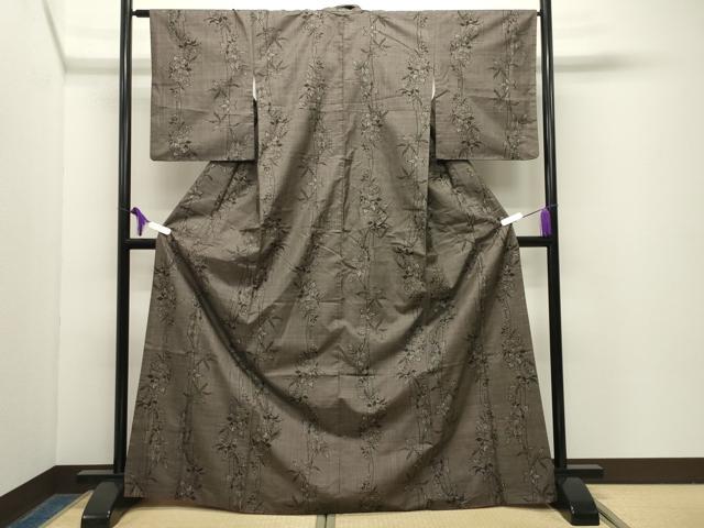 平和屋着物●本場大島紬　7マルキ　草花文　正絹　逸品　CABG4481gh