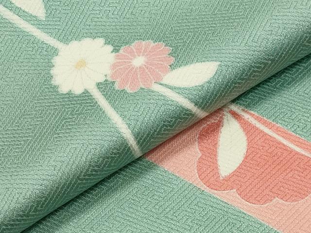 平和屋着物●訪問着　雲重ね地紙花文　金彩　正絹　逸品　CABG4485gh