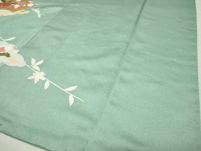 平和屋着物●訪問着　雲重ね地紙花文　金彩　正絹　逸品　CABG4485gh