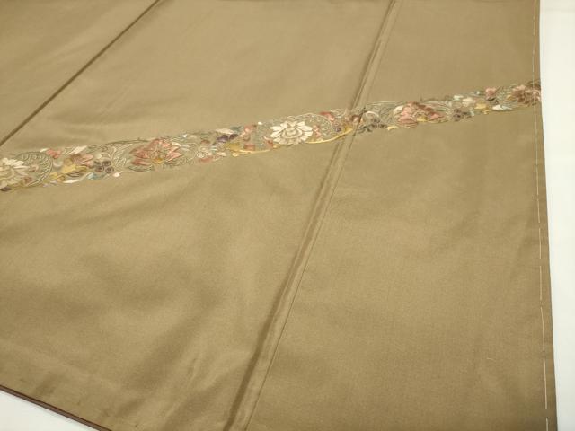 平和屋着物●訪問着　本場大島紬　総刺繍　更紗花唐草文　金糸　正絹　逸品　CABG4489gh