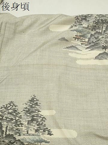 平和屋着物●本場大島紬　白大島　9マルキ　総絣　風景文　正絹　逸品　未使用　CABG4490gh