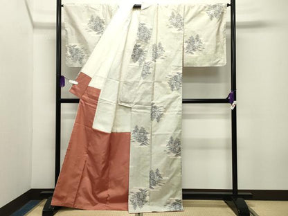 平和屋着物●本場大島紬　白大島　9マルキ　総絣　風景文　正絹　逸品　未使用　CABG4490gh