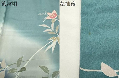 平和屋着物●訪問着　駒刺繍　草花文　暈し染め　金彩　正絹　逸品　CABG4495gh