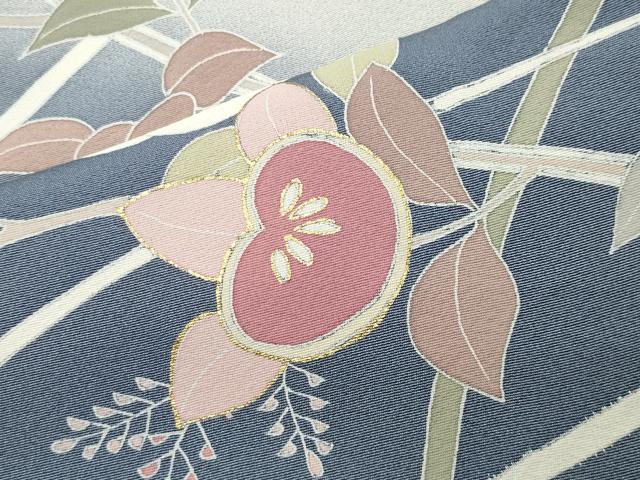 平和屋着物●訪問着　駒刺繍　草花文　暈し染め　金彩　正絹　逸品　CABG4495gh