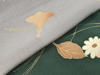 平和屋着物●訪問着　駒刺繍　吹き寄せ文　暈し染め　金銀彩　正絹　逸品　CABG4497gh