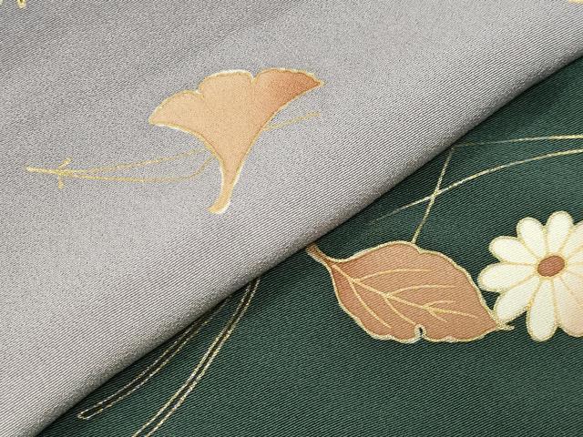 平和屋着物●訪問着　駒刺繍　吹き寄せ文　暈し染め　金銀彩　正絹　逸品　CABG4497gh