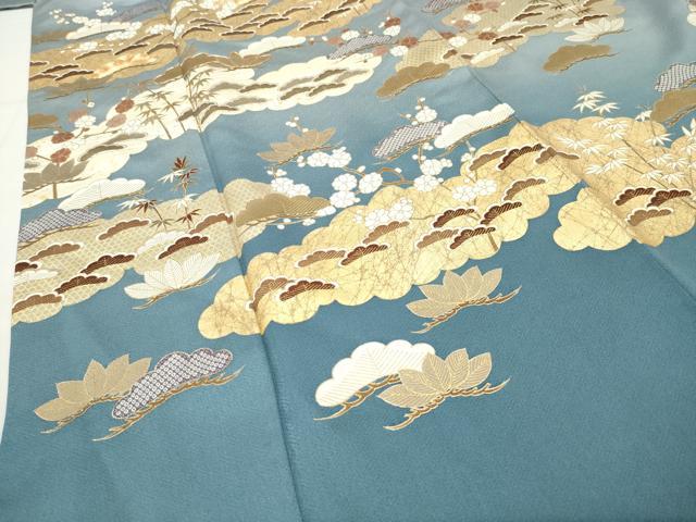 平和屋着物●豪華色留袖　駒刺繍　雲重ね松竹梅文　暈し染め　金彩　正絹　逸品　CABG4499gh