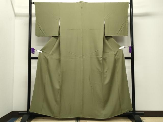 平和屋着物●上質な色無地　根岸色　正絹　逸品　未使用　CABG4501gh