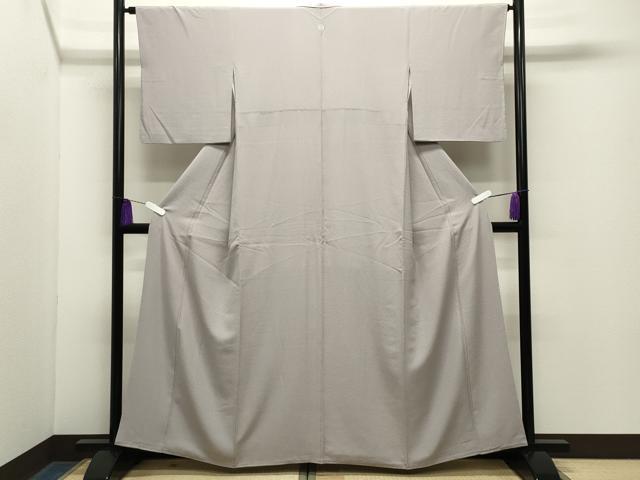 平和屋着物●上質な色無地　枯野色　正絹　逸品　CABG4502gh