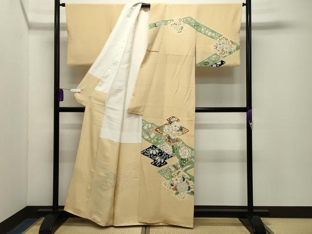 平和屋着物●訪問着　辻が花　鬼しぼ縮緬　東武百貨店扱い　正絹　逸品　CABG4507gh