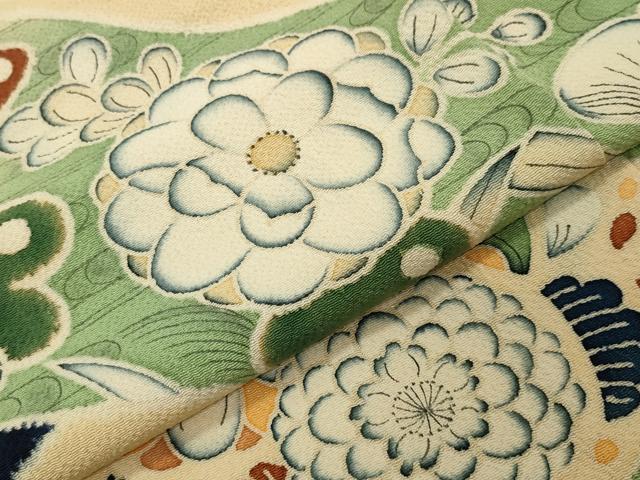 平和屋着物●訪問着　辻が花　鬼しぼ縮緬　東武百貨店扱い　正絹　逸品　CABG4507gh